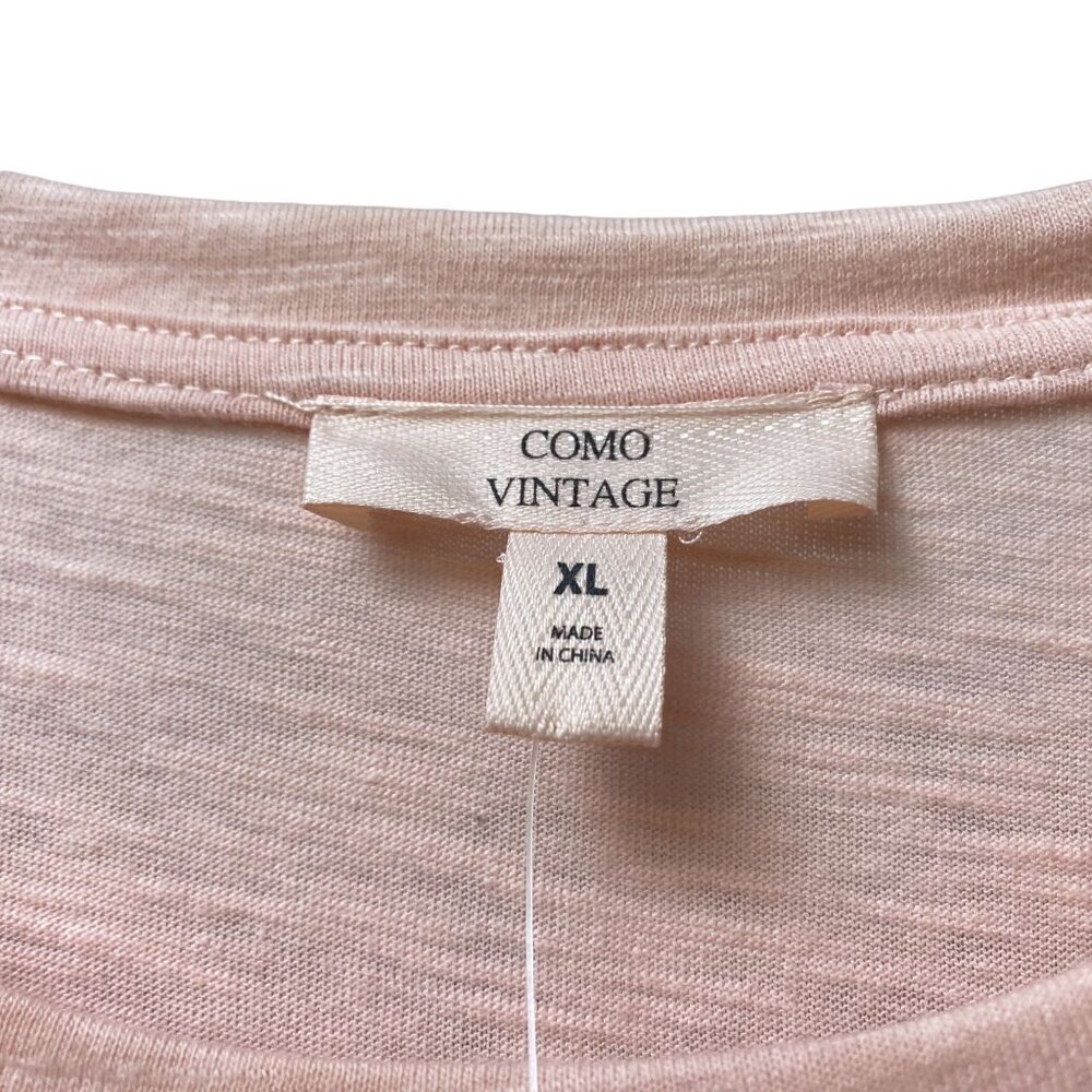 Pink Tiered Tee M/L Lace T-shirt Como Vintage NWT Short Sleeve Artsy - Picture 5 of 8